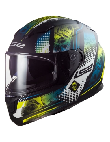 LS2 FF320 Stream Evo Mara Full Face Touring M.Black HI-VIS Yellow Motorbike Helmet