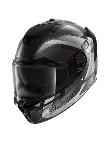 Shark spartan gt pro carbon mat silver chrome full face sports bike helmet