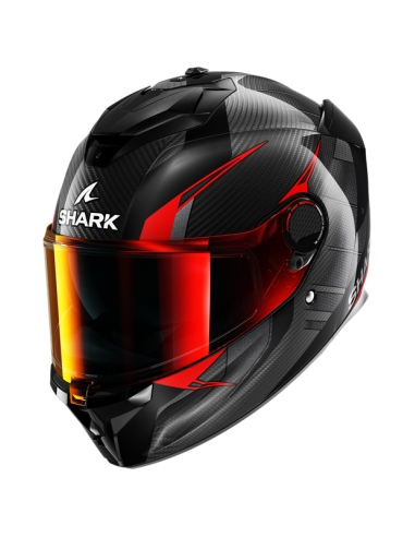 Shark spartan gt pro kultram carbon black red full face motorbike helmet