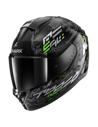 Shark ridill 2 bersek noir argent vert visage complet sur casque de moto de route