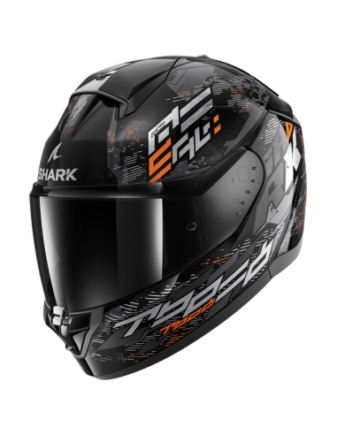 Shark ridill 2 molokai casque de moto de sport intégral noir argent orange