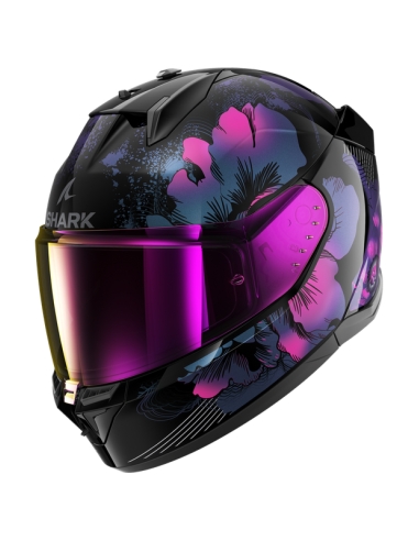 Shark D-Skwal 3 mayfer blanc violet paillettes casque de moto intégral accident de la route