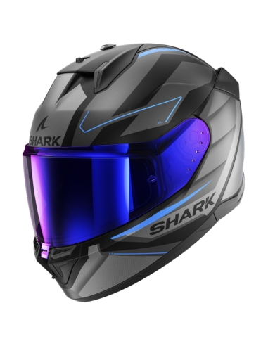 Casque moto intégral Shark D-Skwal 3 sizler mat noir anthracite bleu