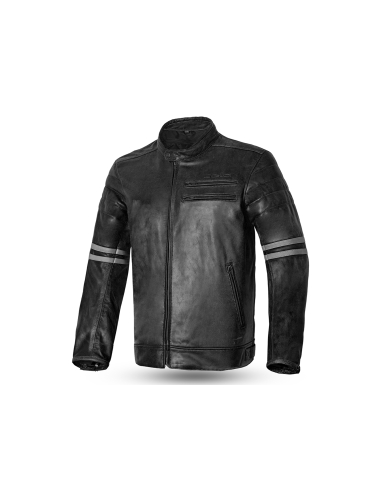 BELA - Chaqueta Piel Royal Rider Vinatge Negro/Gris