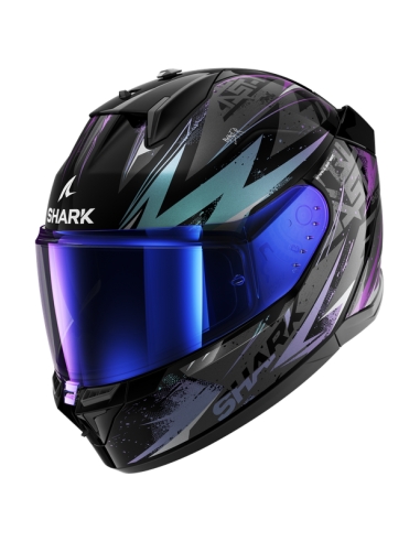 Casque moto intégral Shark D-Skwal 3 sizler Noir Vert Pailleté