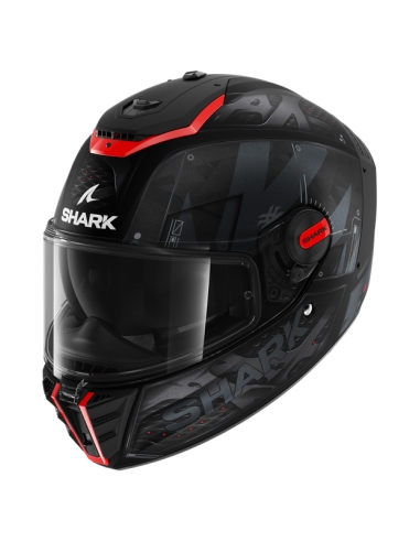 casque de moto intégral shark spartan rs stingrey mat noir anthracite rouge sur route