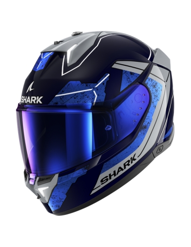 Casque intégral de moto Shark Skwal i3 Bule Chrom Silver