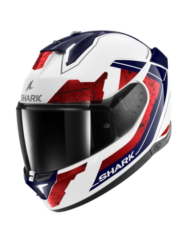 Shark Skwal i3 white chrom red motorbike touring Full Face Helmet