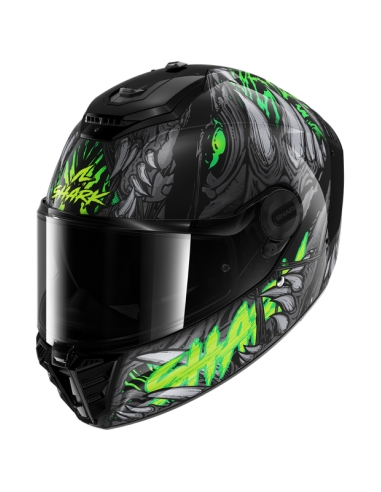 shark spartan rs shaytan black green anthracite full face motorbike helmet