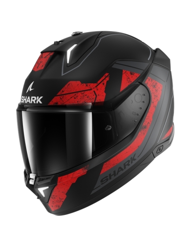 Shark Skwal i3 noir chromé rouge moto sur route Casque intégral