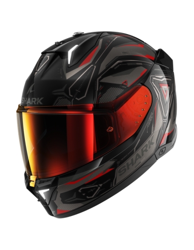 Casque intégral moto Shark Skwal i3 noir anthracite rouge sur route