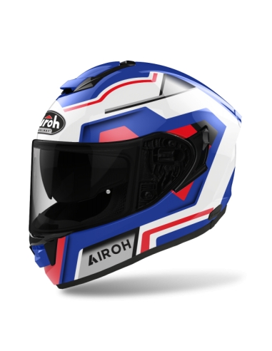 AIROH - CASQUE MOTO INTÉGRAL ST.501 SQUARE ON ROAD BLEU/ROUGE BRILLANT