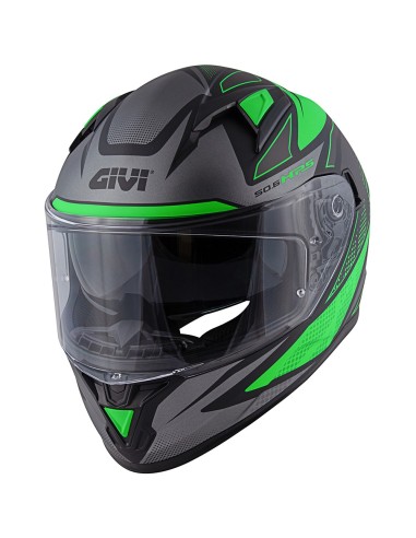 Givi 50.6 Stoccarda Follow Matt Schwarz Grün Titan Sport-Integralhelm Motorrad