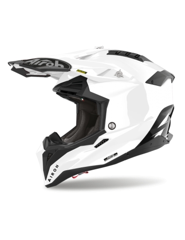 Capacete de motociclismo Airoh aviator 3 cor branco brilho mx