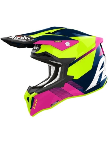 AIROH STRYCKER BLAZER BLUE / PINK MATT MOTOCROSS DIRT BIKE HELMET