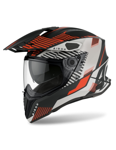 Casque moto intégral Airoh Commander boost orange matt adventure