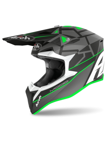 Airoh Wraap Mood Green Matt Off Road Motorbike Racing Helmet