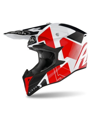 Airoh Wraap Raze Rosso Lucido Casco da competizione per moto fuoristrada