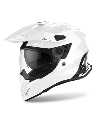 Casque de course de moto intégral Airoh Commander couleur blanc brillant