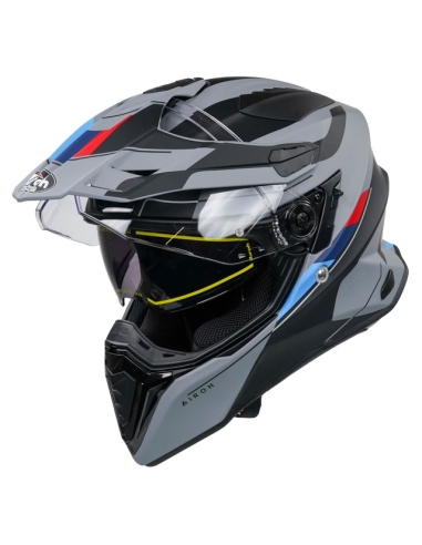 Airoh Commander Factor Anthrazit Matt Vollvisier-Motorrad-Abenteuer-Helm