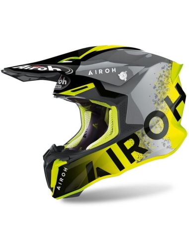 AIROH - CASCOS TWIST 2.0 BIT YELLOW GLOSS OFF ROAD BIKE RIDER HELMET