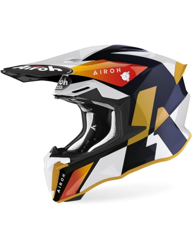 AIROH - CASCOS TWIST 2.0 LIFT BLANCO BRILLO OFF ROAD CASCO DE MOTORISTA