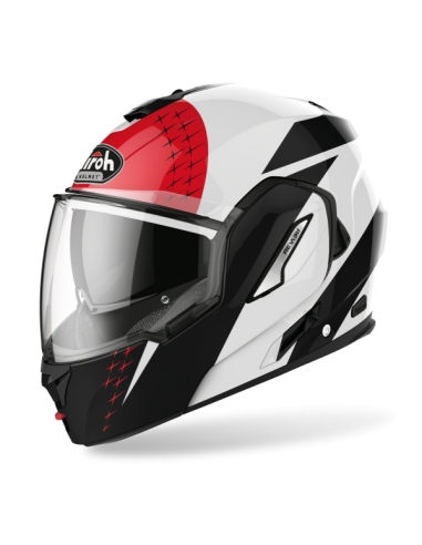 Casco de moto abatible Airoh Rev 19 rojo plomo brillante