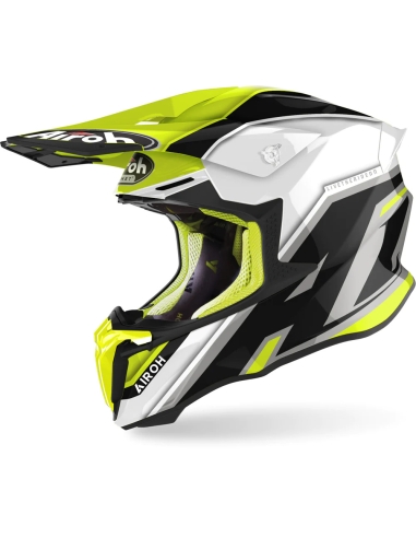 AIROH - CASCOS TWIST 2.0 SHAKEN YELLOW GLOSS OFF ROAD BIKER HELMET