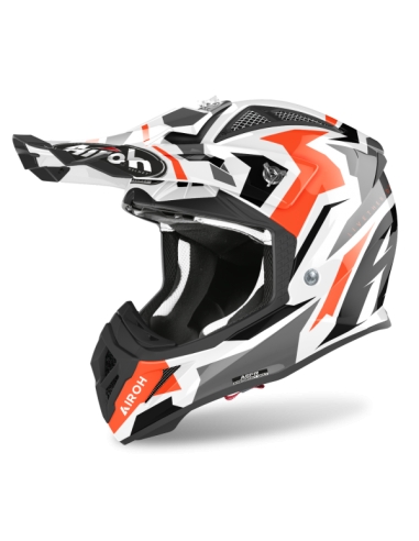 Capacete de motociclista todo-o-terreno Airoh Aviator Ace Swoop Laranja brilhante