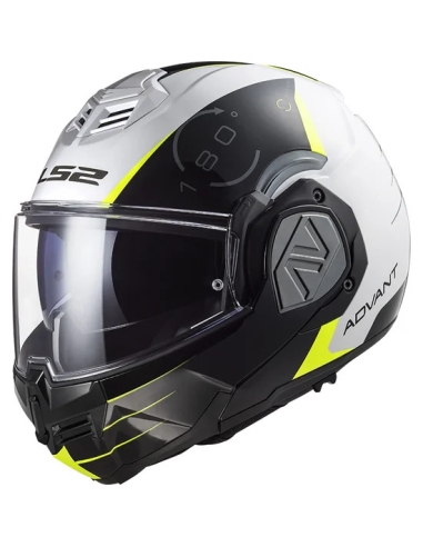 LS2 FF906 Advent Codex Branco Preto Capacete de motociclista modular rebatível