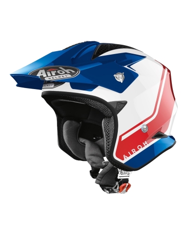 Airoh TRR S Keen azul / vermelho brilho jet rosto aberto capacete de motocicleta Streetwear