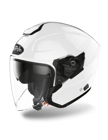 Casque de moto jet ouvert Airoh H.20 couleur blanc brillant