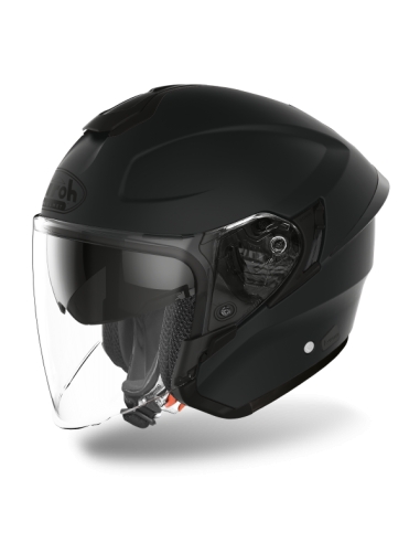 Casque de course de moto ouvert de couleur noir mat Airoh H.20