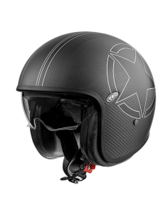 PREMIER-VINT. EDIZIONE PLATINO. CASCO SCOOTER OPEN FACE IN CARBONIO Nero