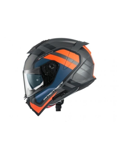 Casque moto intégral de tourisme Premier DEVIL FZ93BM noir mat orange