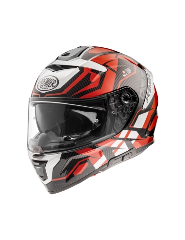 Casque moto intégral de tourisme Premier DEVIL JC92 noir / rouge / blanc