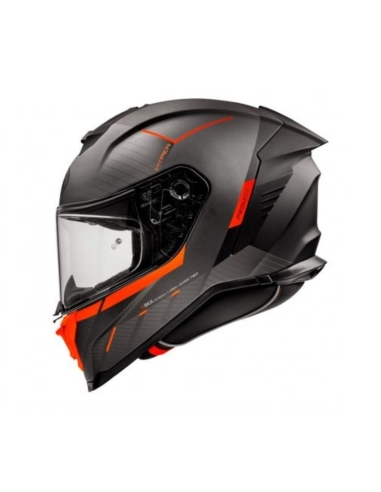 Casco de moto integral Premier HYPER RS93 BM Negro mate Naranja