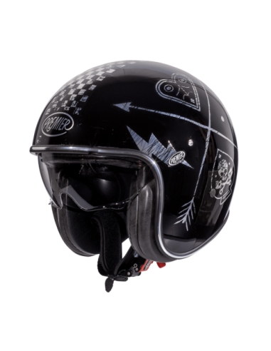 casco de moto scooter premier vint nx silver chrom jet