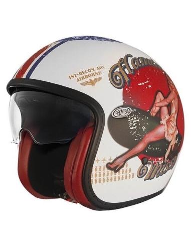 Casco moto scooter open face Premier Vint Pin Up8 Bm