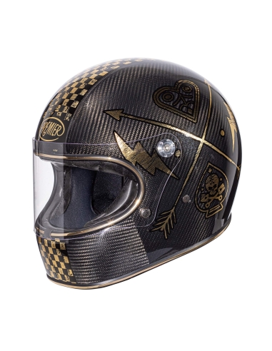 Casque moto intégral de tourisme Premier TROPHY CARBON NX gold CH