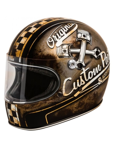 Casque moto intégral de tourisme Premier TROPHY OP 9 BM marron/noir