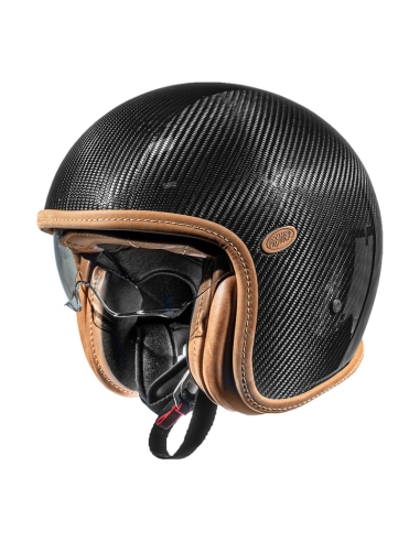 PREMIER - VINT. PLATINO ED. CASCO SCOOTER ABIERTO DE CARBONO negro