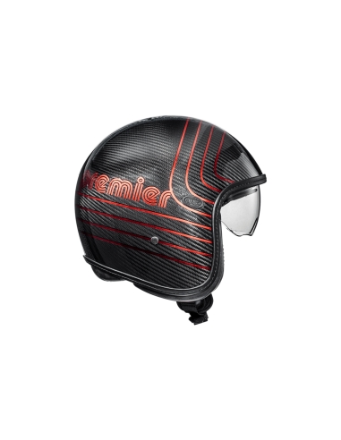 PREMIER-VINT. EDIZIONE PLATINO. CASCO SCOOTER OPEN FACE IN CARBONIO Nero