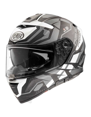 Premier DEVIL JC 8 BM casco integral de moto touring gris mate fibra blanco