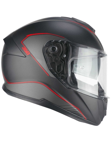 CGM 360G KAD RIDE Casque moto intégral Noir mat Rouge