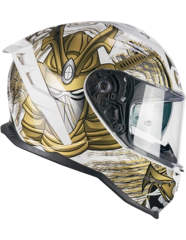 CGM 363S SHOT NIPPO Vollvisier-Motorrad-Rennhelm Weißgold