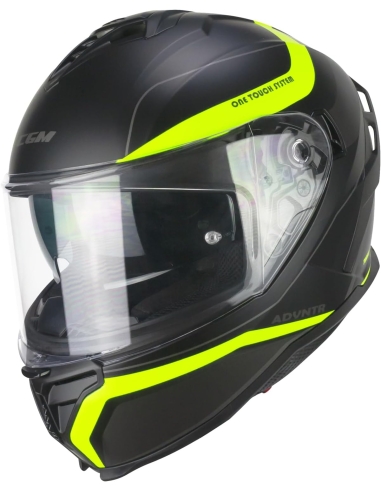 Casco moto integrale da strada CGM 265x Lucky wild nero giallo Fluo