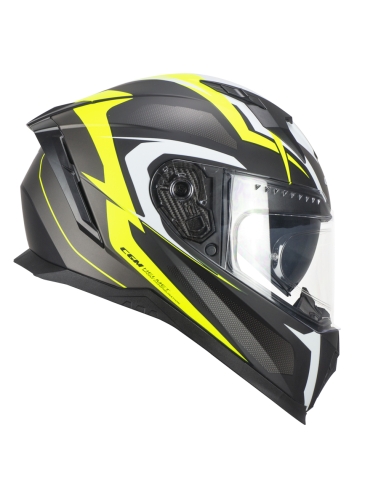 CGM 311G BLAST SPORT Nero Casco de moto de carreras amarillo fluorescente