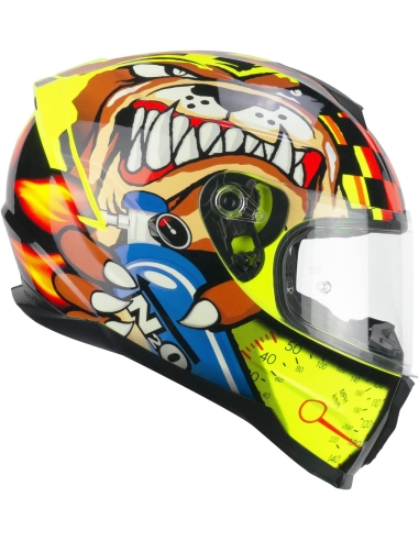 320S NEUTRON N2O Casco integral de competición para moto Negro Amarillo fluorescente Rojo