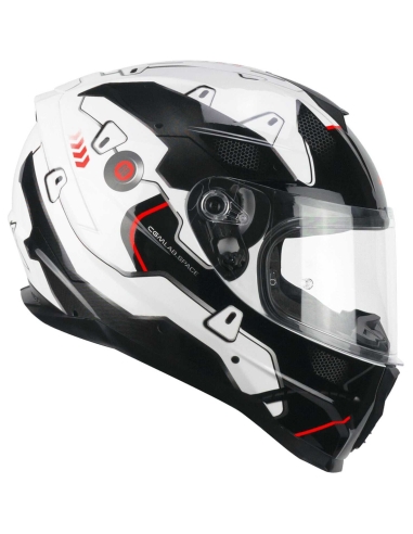 320X NEUTRON SPACE Full Face Motorbike Riding Helmet White Black Red